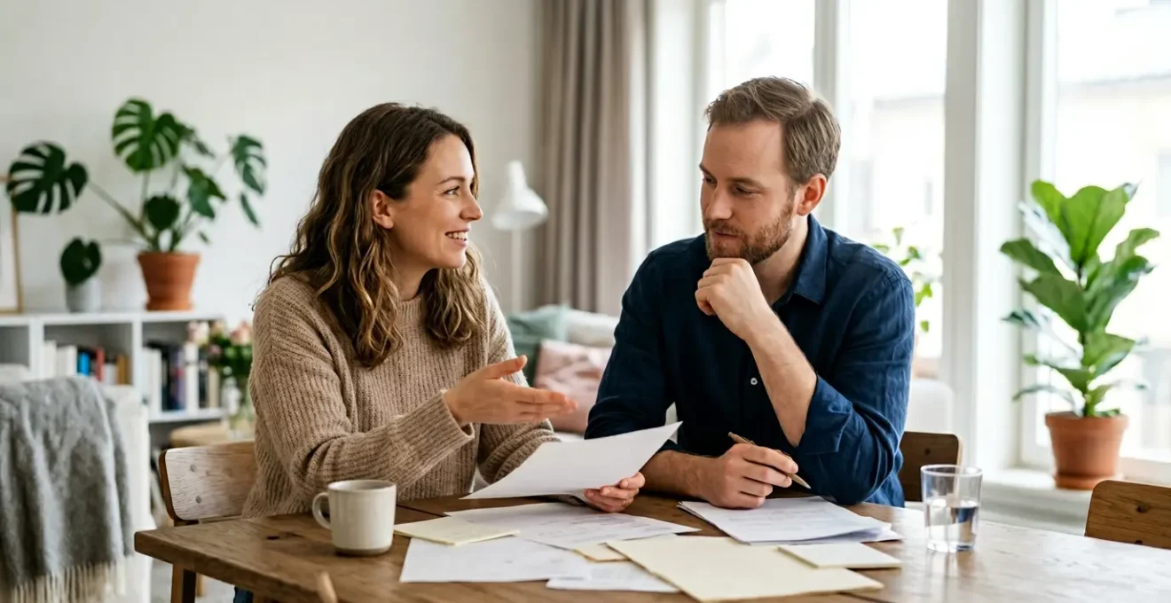 Couple réfléchissant ensemble à leur protection financière familiale