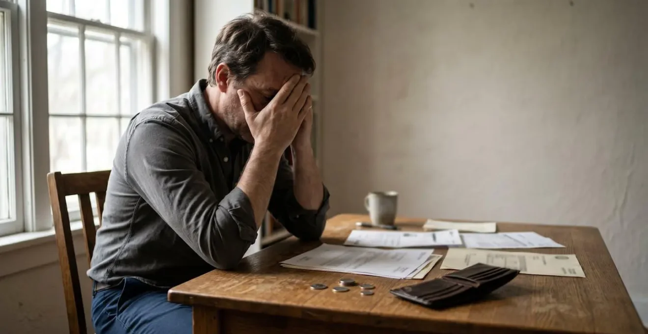 Personne stressée face aux conséquences financières et légales d'un défaut d'assurance automobile