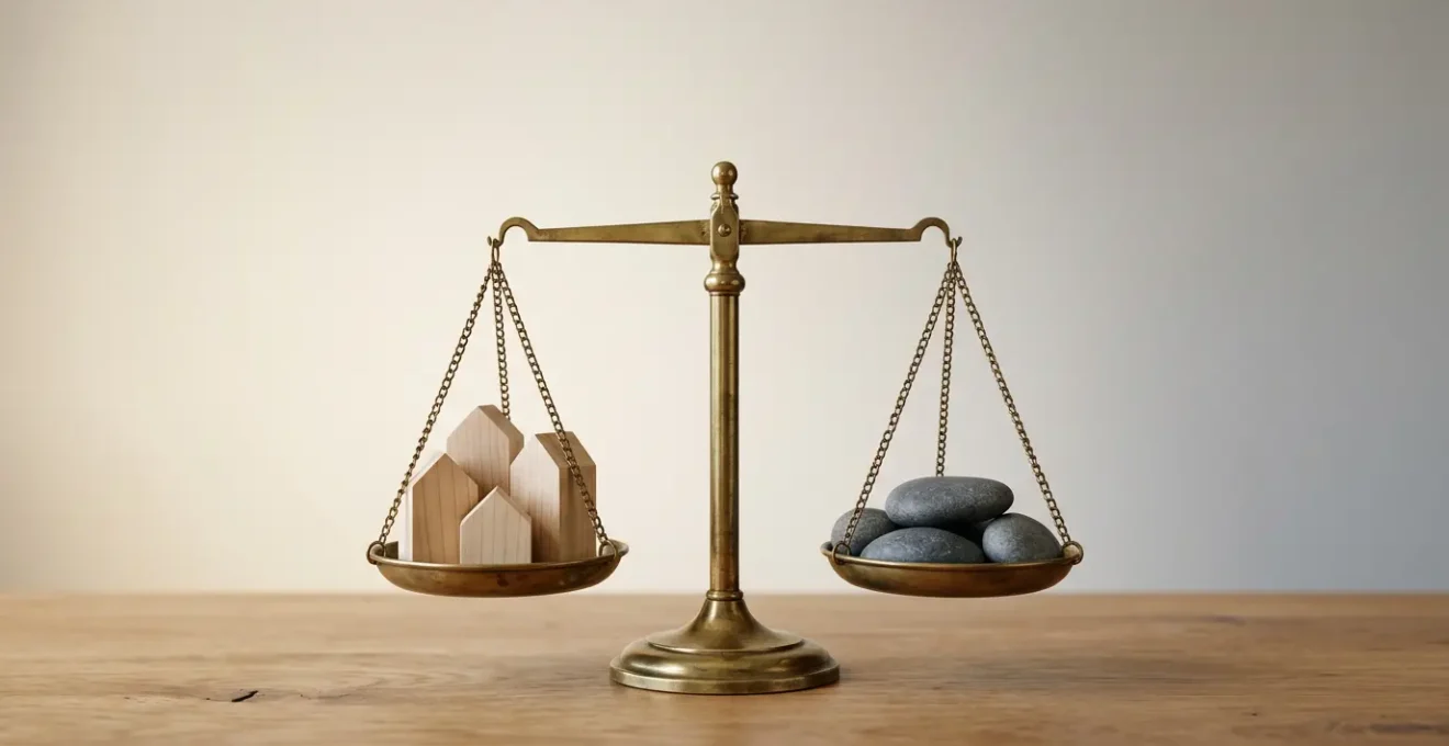 Métaphore visuelle de l'équilibre financier et de la capacité d'emprunt responsable