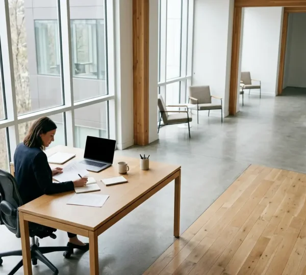 Investisseur consultant des documents financiers dans un environnement professionnel moderne