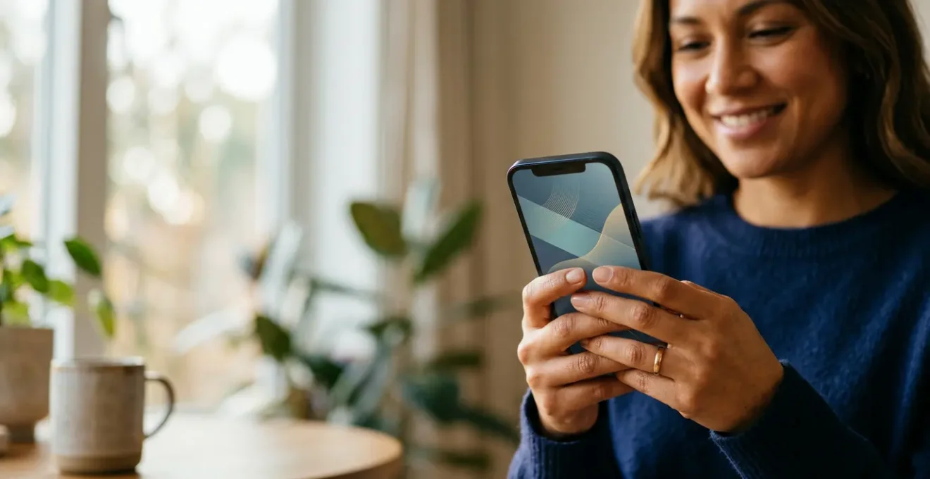 Personne utilisant une application bancaire mobile pour effectuer un virement instantané gratuit