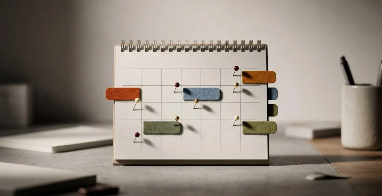 Calendrier abstrait avec période de carence marquée pour souscription assurance