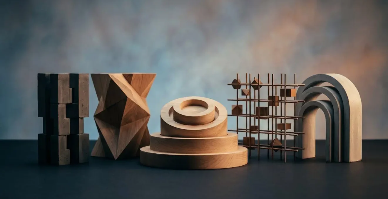 Composition minimaliste illustrant la diversification d'investissement immobilier